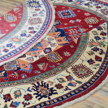 Load image into Gallery viewer, Hand-Knotted Round Caucasian Design Super Kazak Wool Rug (Size 8.0 X 8.3) Cwral-7125