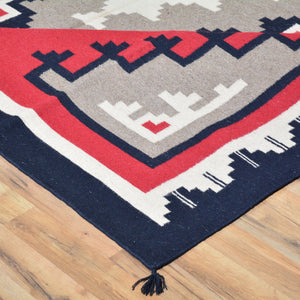 Hand-Woven Southwestern Design Handmade Wool Rug (Size 9.0 X 12.0) Cwral-7137