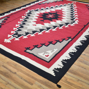 Hand-Woven Southwestern Design Handmade Wool Rug (Size 9.0 X 12.0) Cwral-7140