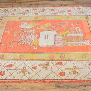 Hand-Knotted Vintage Yorkan Design Handmade Wool Rug (Size 4.8 X 6.9) Cwral-7236
