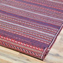 Load image into Gallery viewer, Hand-Woven Tribal larghairi Soumack Striped Design Wool Rug (Size 4.7 X 6.0) Cwral-7266