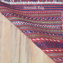 Load image into Gallery viewer, Hand-Woven Tribal larghairi Soumack Striped Design Wool Rug (Size 4.7 X 6.0) Cwral-7266