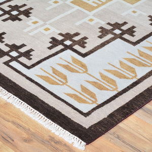 Hand-Knotted Tribal Peshawar Navajo Design Wool Rug (Size 5.1 X 8.2) Cwral-7305