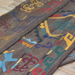 Hand-Woven Afghan Suzani Handmade Wool Flat-weave Rug (Size 4.5 X 6.2) Cwral-7323