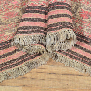 Hand-Woven Soumak Peshawar Tribal Wool Rug (Size 4.10 X 8.1) Cwral-7326