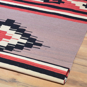 Hand-Woven Flatweave Geometric Design Kilim Wool Rug (Size 5.7 X 7.3) Cwral-7338