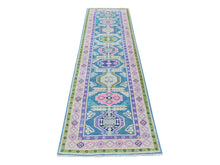 Load image into Gallery viewer, Hand-Knotted Handmade Colorful Geometric Design Wool Rug (Size 2.7 X 9.5) Cwral-7404