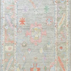 Hand-Knotted Peshawar Oushak Design Handmade Wool Rug (Size 2.6 X 9.9) Cwral-7407