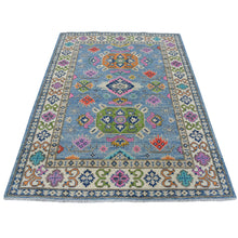 Load image into Gallery viewer, Hand-Knotted Handmade Colorful Geometric Design Wool Rug (Size 4.10 X 6.6) Cwral-7461