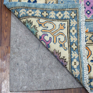 Hand-Knotted Handmade Colorful Geometric Design Wool Rug (Size 4.10 X 6.6) Cwral-7461