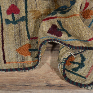 Hand-Woven Afghan Suzani Wall Hanging Tribal Wool (Size 2.7 X 6.4) Cwral-7524