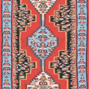 Hand-Woven Persian Sennah Kilim Village Rug 100% Wool (Size 2.8 X 10.6) Cwral-7539
