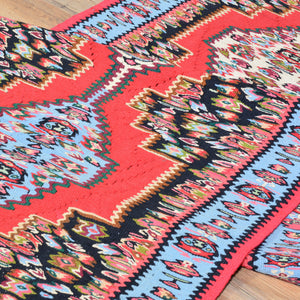 Hand-Woven Persian Sennah Kilim Village Rug 100% Wool (Size 2.8 X 10.6) Cwral-7539