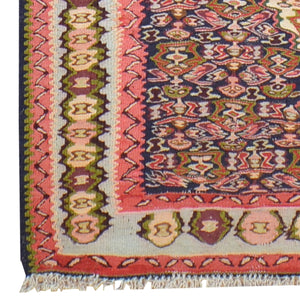 Hand-Woven Sennah Kilim Village Rug 100% Wool (Size 2.10 X 12.4) Cwral-7548