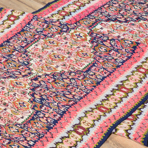 Hand-Woven Sennah Kilim Village Rug 100% Wool (Size 2.10 X 12.4) Cwral-7548
