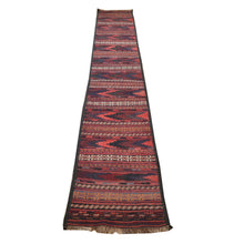 Load image into Gallery viewer, Hand-Woven Afghan Tribal Surmai Kilim 100% Wool Rug (Size 1.7 X 11.10) Cwral-7560