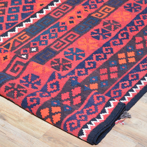 Hand-Woven Tribal Afghan Kilim Reversible Wool Rug (Size 8.3 X 14.6) Cwral-7569