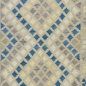 Hand-Woven Geometric Design Flat-Weave Wool Rug (Size 4.2 X 5.9) Cwral-7587