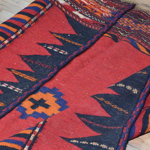 Hand-Woven Flat-weave Tribal Kilim Wool Rug (Size 4.3 X 4.4) Cwral-7599
