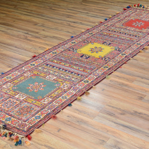 Hand-Woven Fine Persian Soumack Wool Handmade Rug (Size 2.4 X 9.1) Cwral-7620