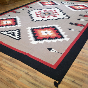 Hand-Woven Navajo Design Southwestern Style Rug (Size 9.11 X 13.7) Cwral-7626