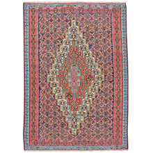 Load image into Gallery viewer, Hand-Woven Persian Sennah Kilim Geometric Design Wool Rug (Size 3.8 X 5.1) Cwral-7677