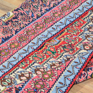 Hand-Woven Persian Sennah Kilim Geometric Design Wool Rug (Size 3.8 X 5.1) Cwral-7677