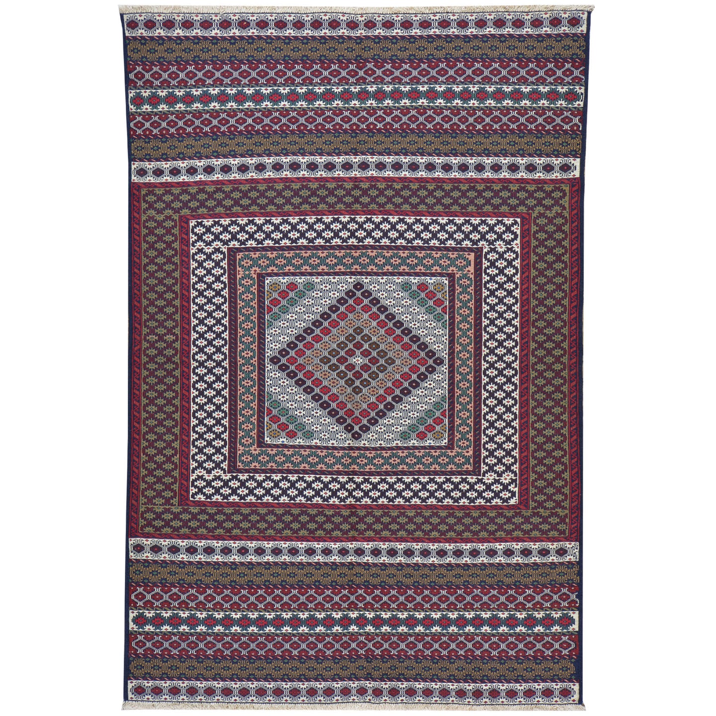 Soumak Fine Tribal Traditional Handmade Wool Rug (Size 3.11 X 6.0) Cwral-7680