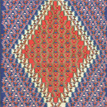 Load image into Gallery viewer, Hand-Woven Persian Sennah Kilim Geometric Design Wool Rug (Size 3.11 X 5.1) Cwral-7683