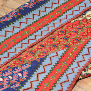 Hand-Woven Persian Sennah Kilim Geometric Design Wool Rug (Size 3.11 X 5.1) Cwral-7683