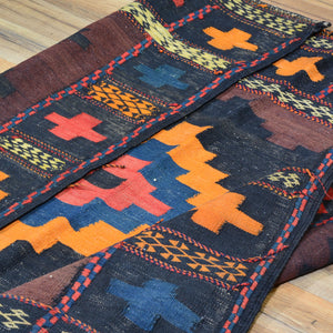Hand-Woven Flat-weave Tribal Kilim Wool Rug (Size 3.11 X 4.2) Cwral-7713