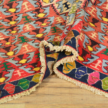 Load image into Gallery viewer, Hand-Woven Persian Sennah Kilim Geometric Design Wool Rug (Size 3.11 X 4.11) Cwral-7722