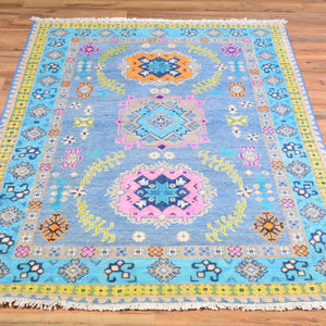 Hand-Knotted Handmade Geometric Design Wool Rug (Size 3.3 X 4.10) Cwral-7743