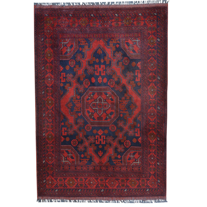 Hand-Knotted Turkmen Handmade Tribal Traditional Rug (Size 3.7 X 5.2) CWral-7764