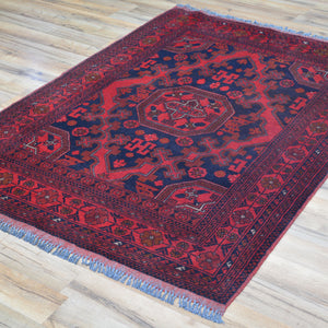 Hand-Knotted Turkmen Handmade Tribal Traditional Rug (Size 3.7 X 5.2) CWral-7764