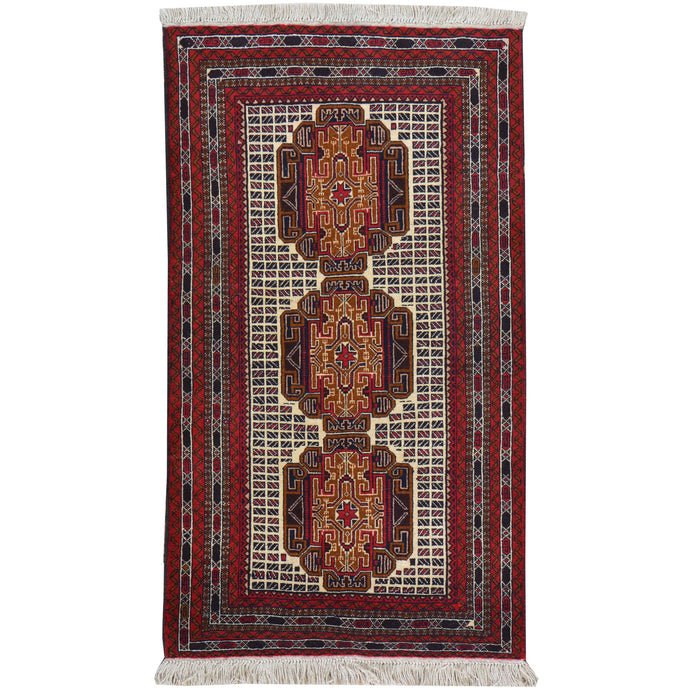 Hand-Knotted Afghan Tribal Baluch Wool Handmade Rug (Size 2.9 X 4.10) Cwral-7776