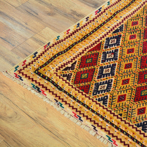 Hand-Knotted And Soumak Fine Oriental Tribal Afghan Rug (Size 2.8 X 4.6) Cwral-7824