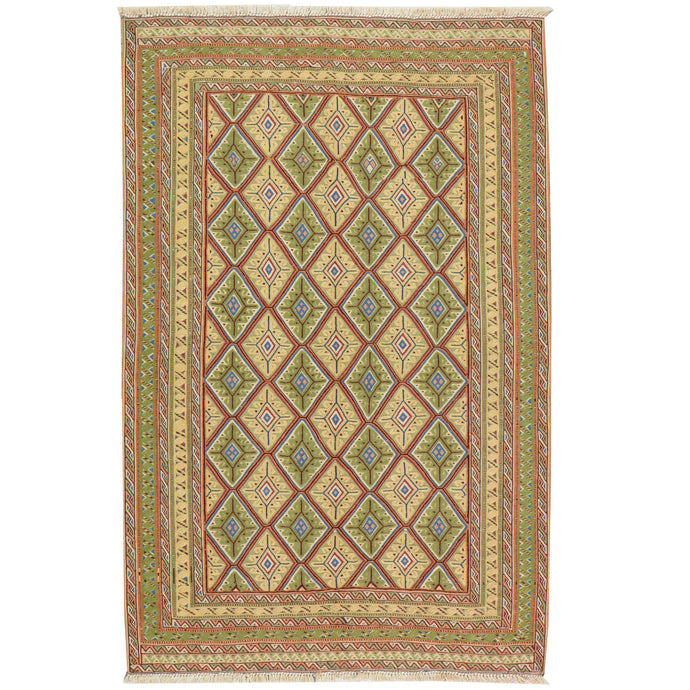 Hand-Knotted And Soumak Fine Oriental Tribal Afghan Rug (Size 2.10 X 4.5) Cwral-7833