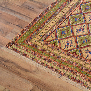Hand-Knotted And Soumak Fine Oriental Tribal Afghan Rug (Size 2.10 X 4.5) Cwral-7833