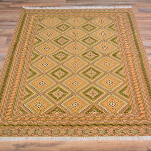 Hand-Knotted And Soumak Fine Oriental Tribal Afghan Rug (Size 2.11 X 4.1) Cwral-7836