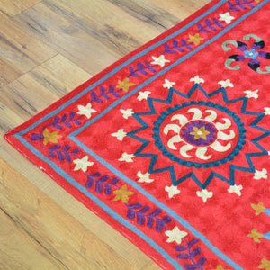 Chain-Stitched Fine India Handmade Wool Rug (Size 2.11 X 5.2) Cwral-7842