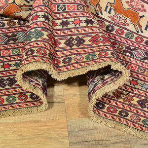 Flatweave Soumak Fine Tribal Maleeki Handmade Wool Rug (Size 3.2 X 4.3) Cwral-7845