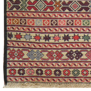 Flatweave Soumak Fine Tribal Maleeki Handmade Wool Rug (Size 3.2 X 4.3) Cwral-7845