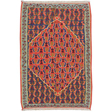 Load image into Gallery viewer, Hand-Woven Flatweave Authentic Senneh Kilim Tribal Handmade Wool Rug (Size 2.5 X 3.7) Cwral-7863