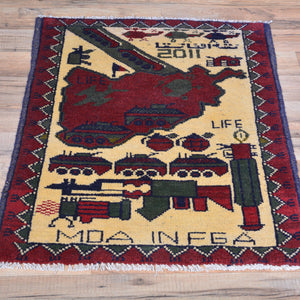 Hand-Knotted Tribal War Design Handmade wool Rug (Size 2.0 X 2.7) Cwral-7872