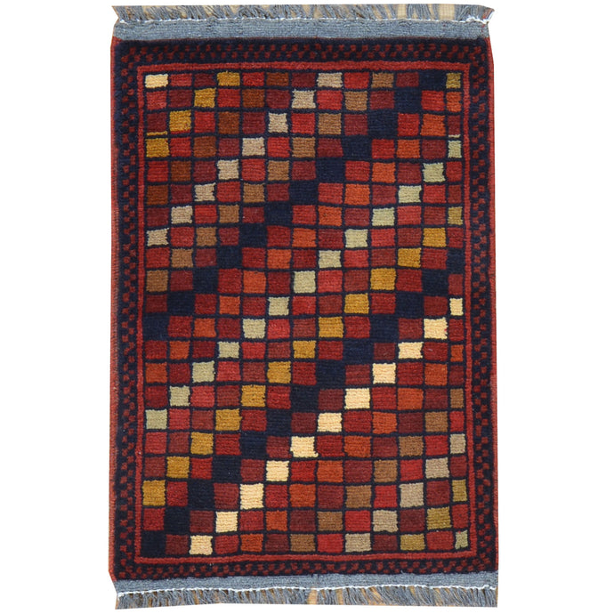 Hand-Knotted Afghan Khal Mohammadi Tribal Handmade 100% Wool (Size 1.5 X 2.1) Cwral-7875