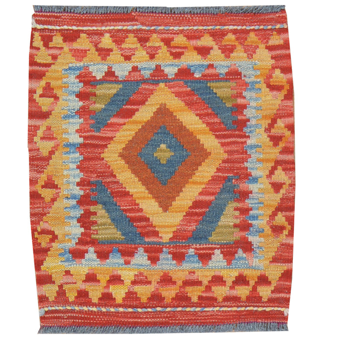 Hand-Woven Reversible Momana Tribal Kilim Handmade Wool Rug (Size 1.6 X 1.9) Cwral-7884