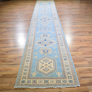Hand-Knotted Vintage look Kazak Design Handmade Wool Rug (Size 2.8 X 14.3) Cwral-7953