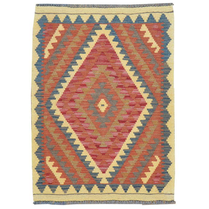 Hand-Woven Reversible Tribal Kilim Handmade Wool Rug (Size 2.2 X 3.0) Cwral-7956