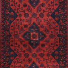 Load image into Gallery viewer, Hand-Knotted Tribal Design Handmade Red Color Wool Rug (Size 1.9 X 4.5) Cwral-7965